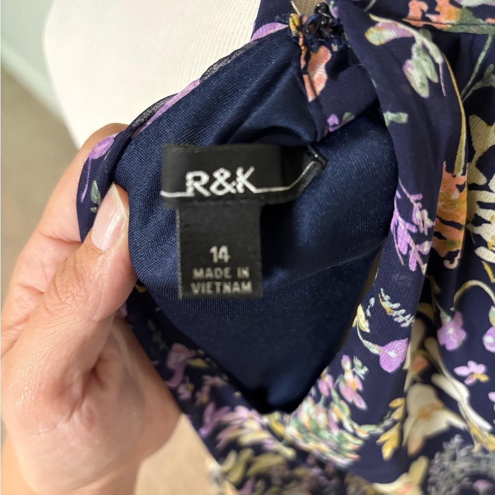 R&K Navy Floral Maxi Dress - Picture 3 of 3